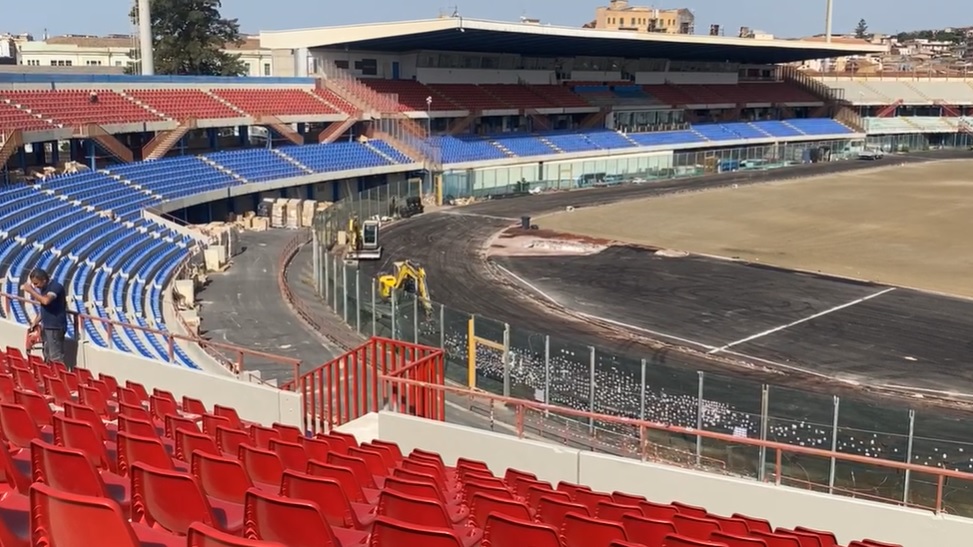 Al Massimino spuntano i seggiolini: proseguono i lavori allo stadio Cibali VIDEO