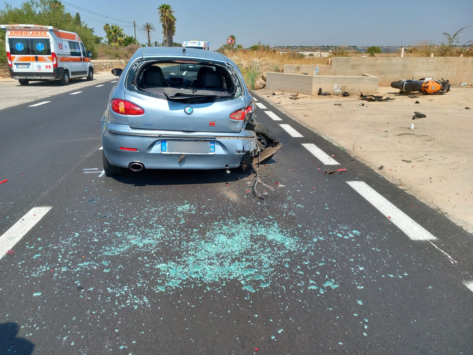 Scontro auto-moto, grave incidente nel Ragusano