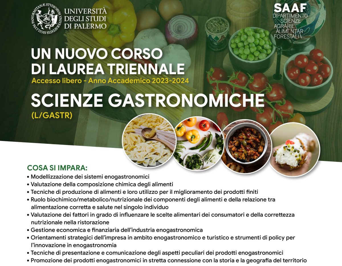 All’Università di Palermo il corso di laurea triennale per gli amanti della gastronomia