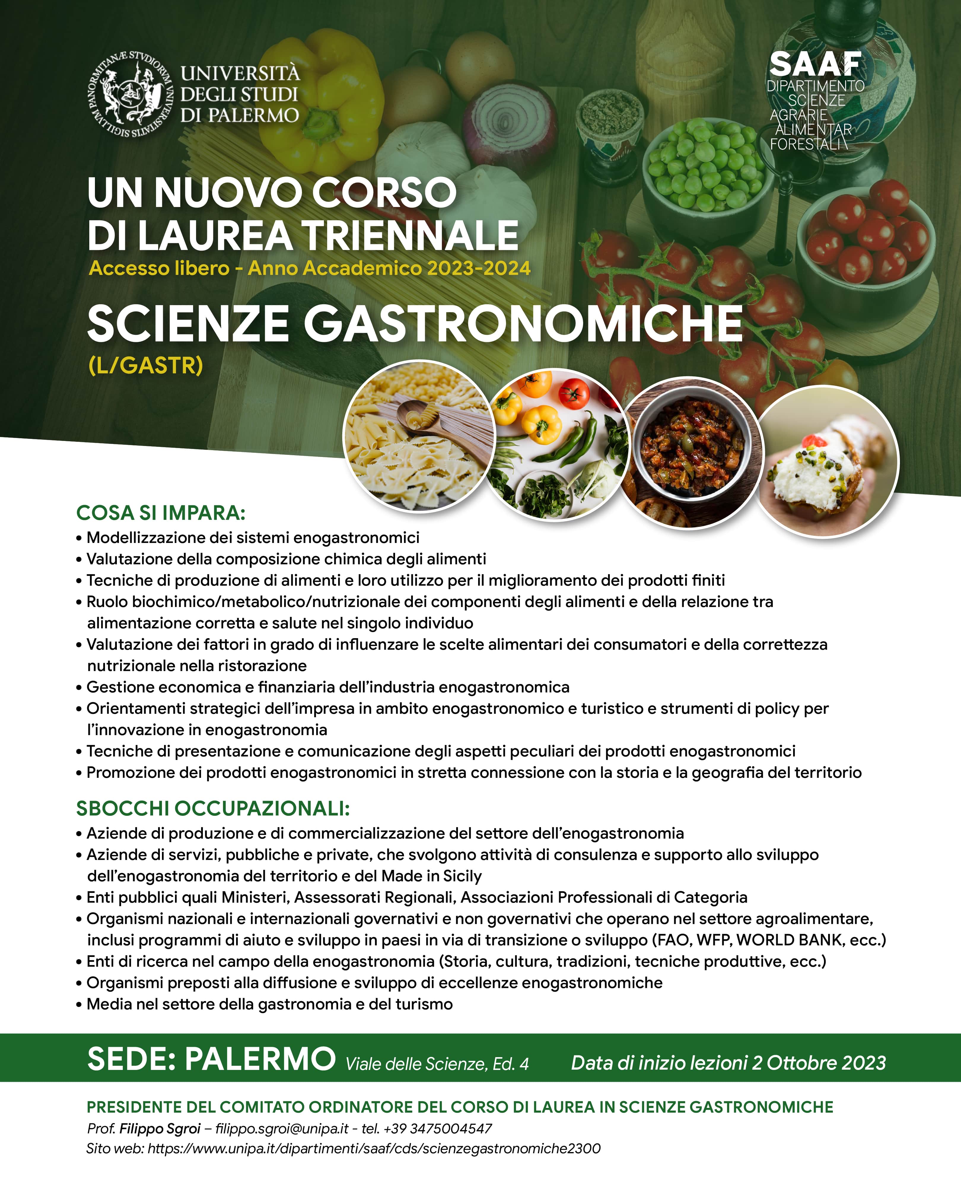 All’Università di Palermo il corso di laurea triennale per gli amanti della gastronomia