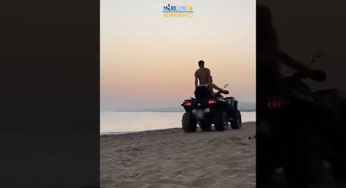 Inciviltà “sovrana”, folle corsa in Quad tra i bagnanti di San Leone – VIDEO