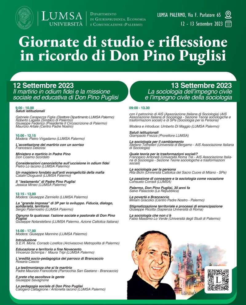 Trent’anni dall’omicidio di don Pino Puglisi, il ricordo della Lumsa