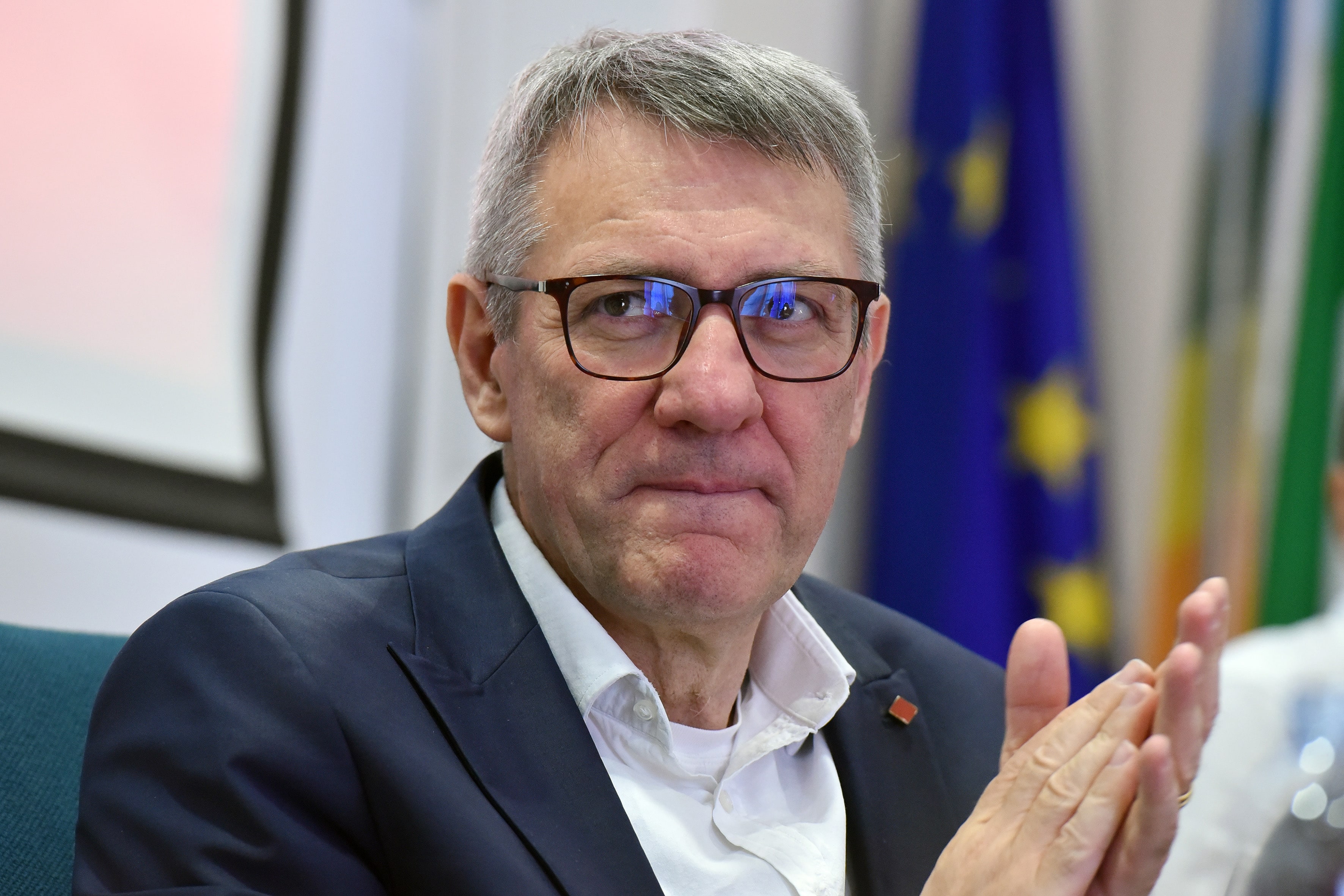 Il segretario generale di Cgil, Landini, in visita a Palermo