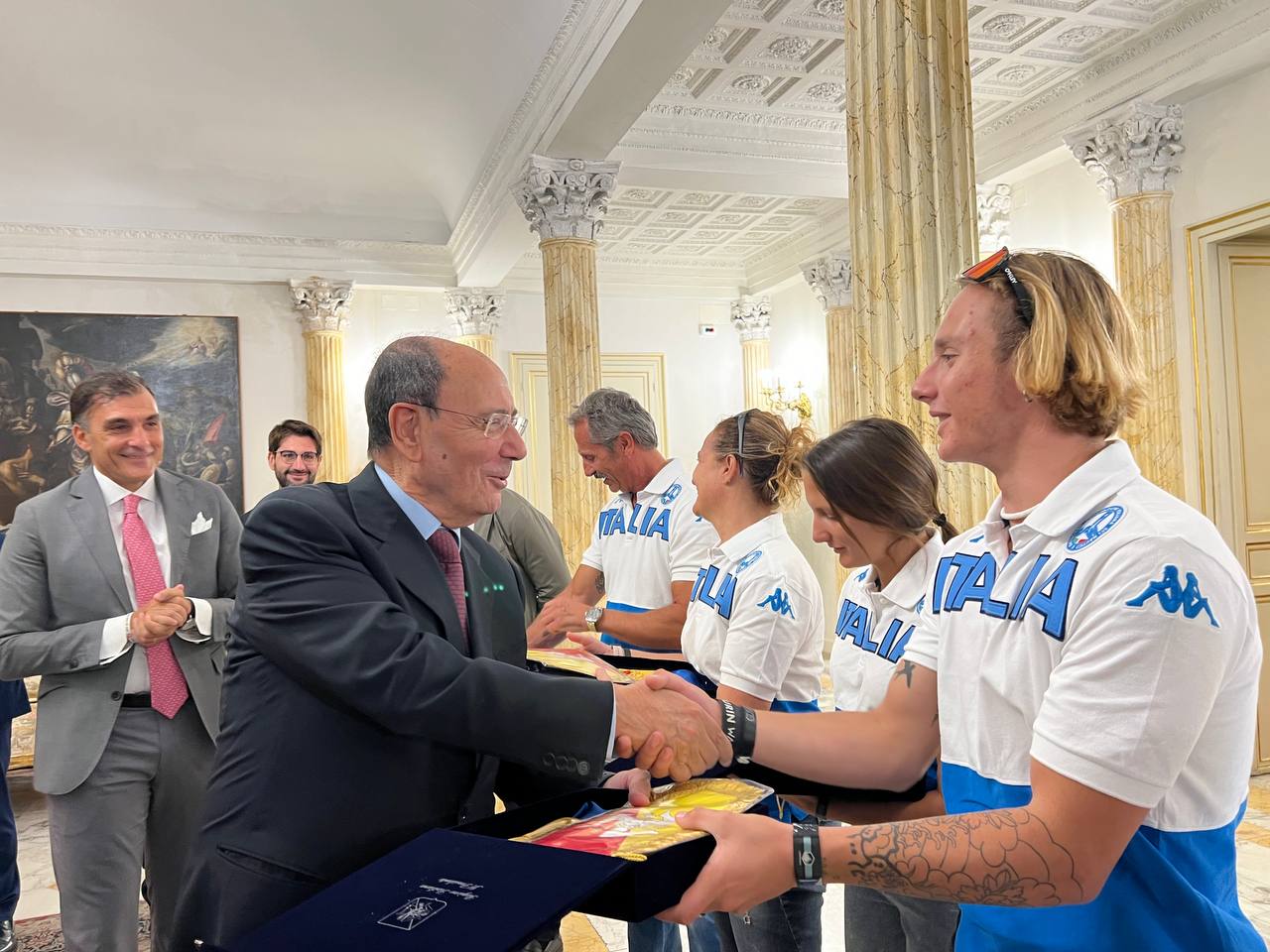 Sport, Schifani riceve la nazionale italiana di wakeboard