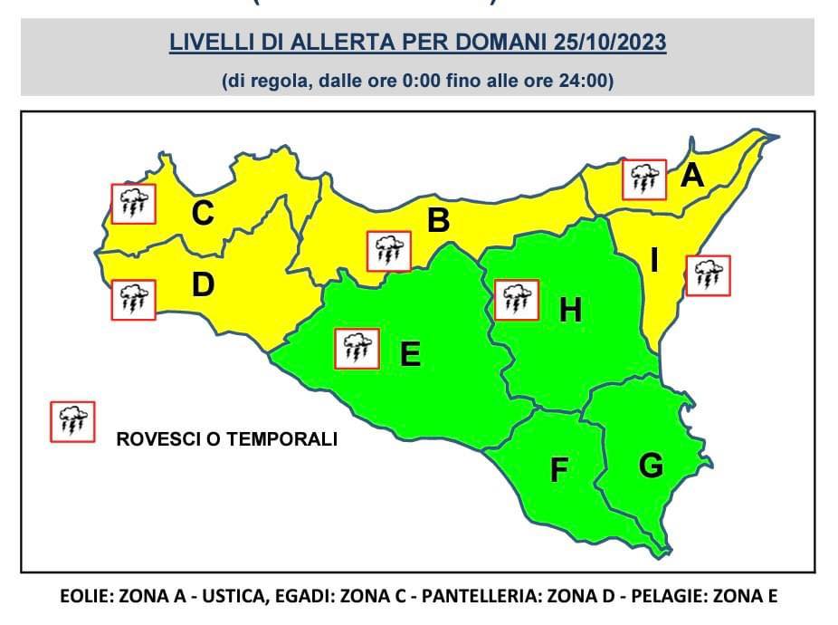 Meteo, allerta gialla in Sicilia: ecco dove