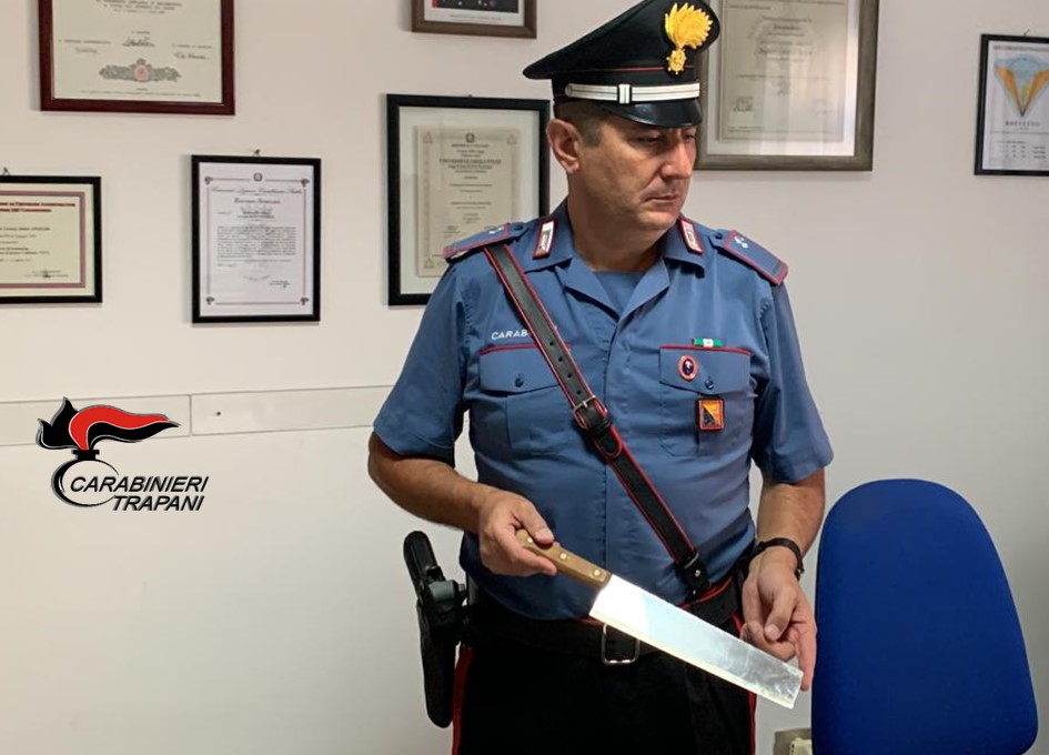Scaglia pitbull contro carabinieri e prova a colpirli con mannaia, un arresto nel Trapanese