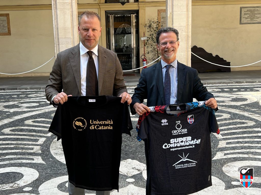 Incontro istituzionale ad UniCT: il rettore Priolo riceve il Catania FC
