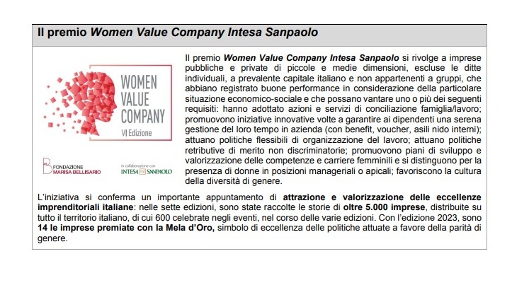Fondazione Marisa Bellisario e Intesa Sanpaolo,  un miliardo di euro per l’imprenditoria femminile