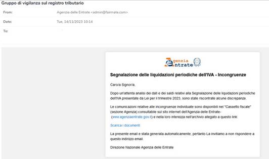 Agenzia delle Entrate: “Attenzione ancora false comunicazioni su liquidazioni Iva”