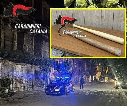 Giravano per Catania con mazze da baseball al seguito: denunciati tre giovani a San Cristoforo