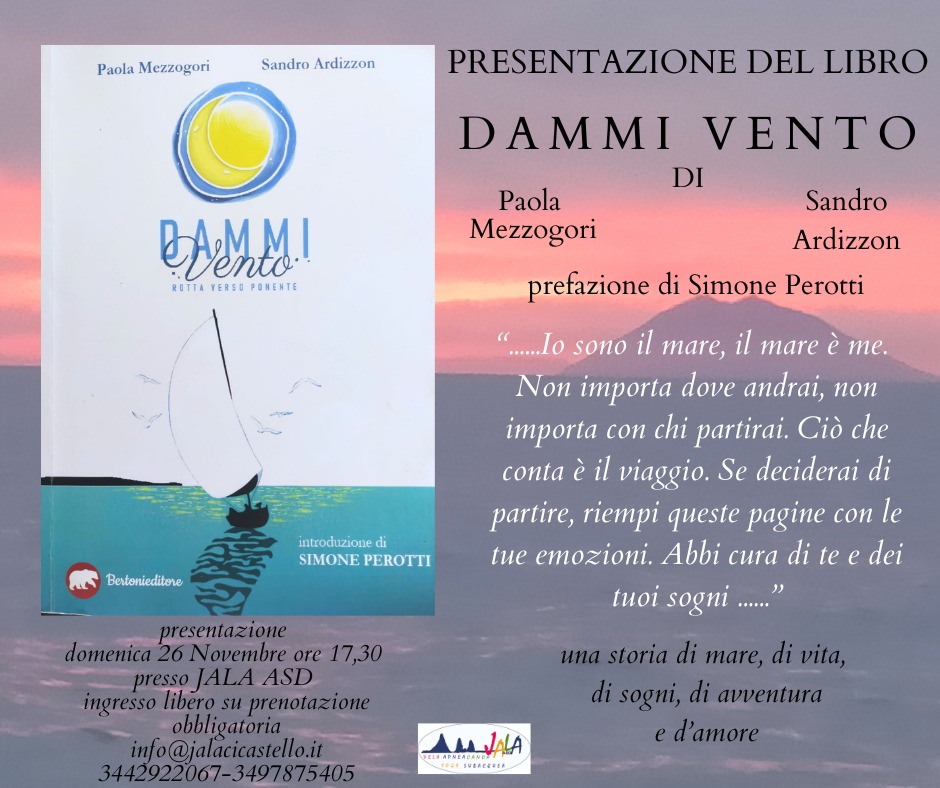 “Dammi vento”, domenica 26 novembre la presentazione del libro ad Aci Castello