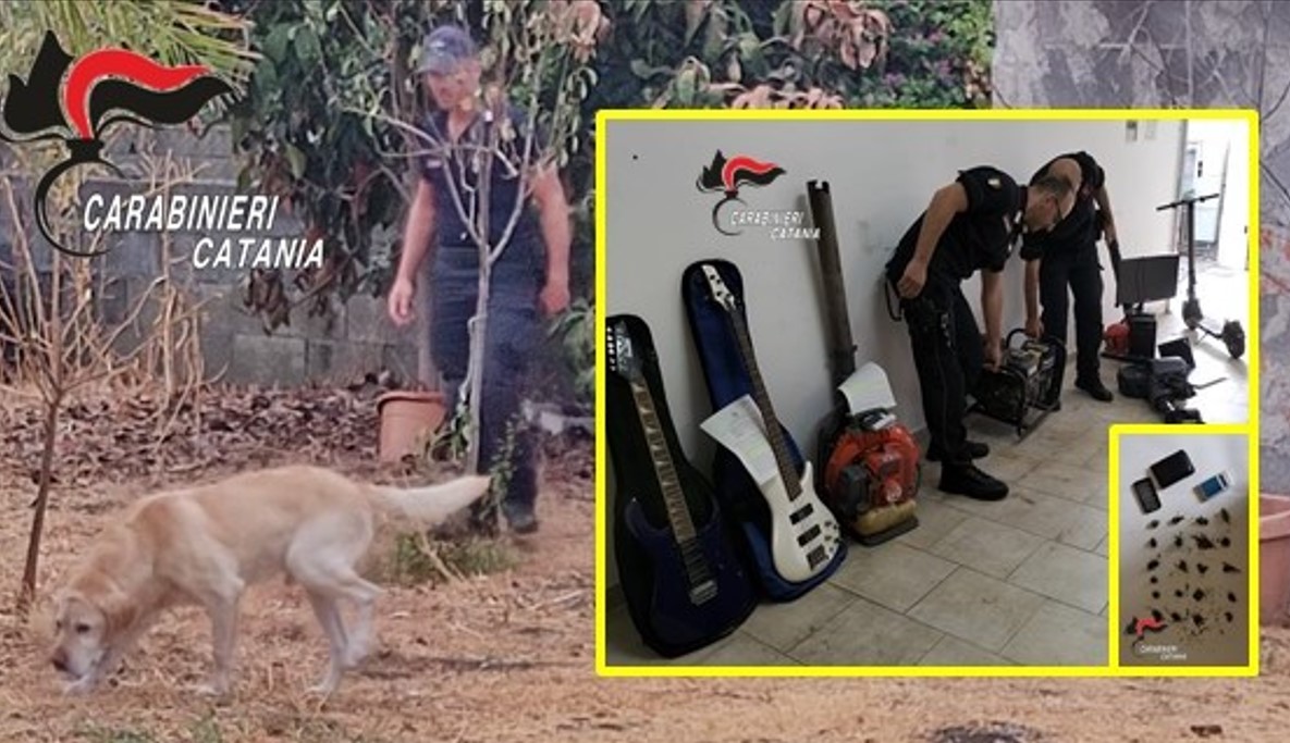 Droga, attrezzi agricoli e perfino chitarre rubate: scatta l’arresto per pregiudicato nel Catanese