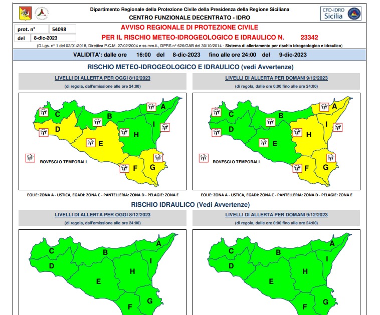 Maltempo in Sicilia: oggi allerta in tutta l’isola Maltempo in Sicilia: oggi allerta in tutta l’isola