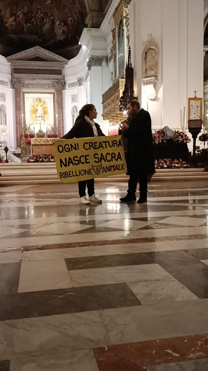 Ribellione Animale, un messaggio d’amore alla Cattedrale di Palermo