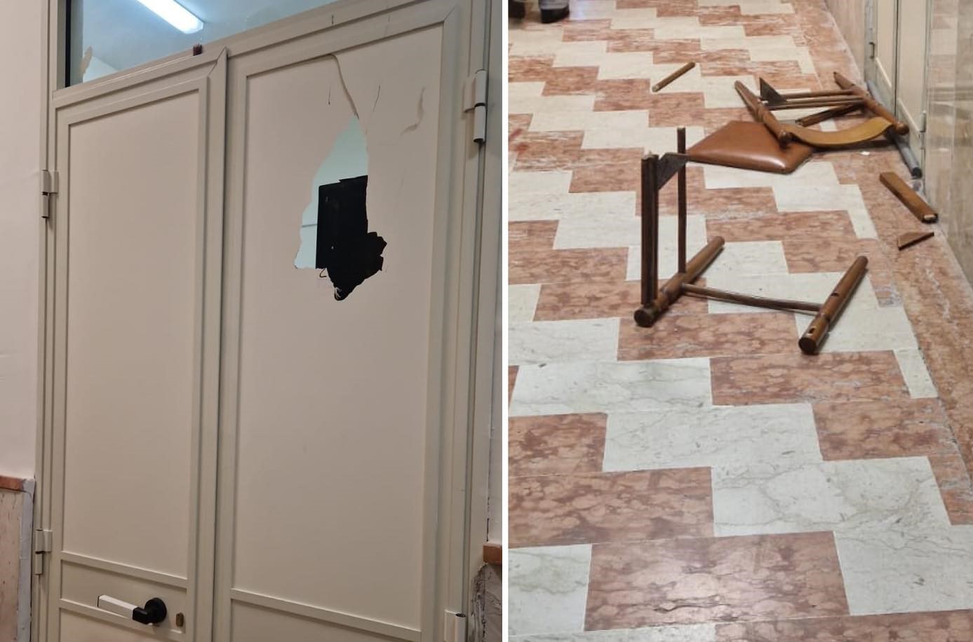 Tensione al Comune di Favara, cittadino rompe una porta e insulta i dipendenti