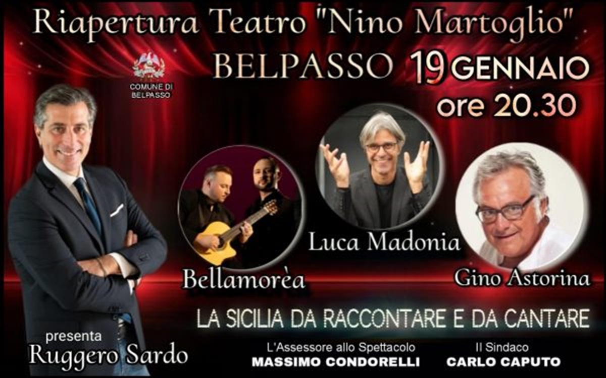 Belpasso, riapertura del Teatro Martoglio: il grande show di Ruggero Sardo 