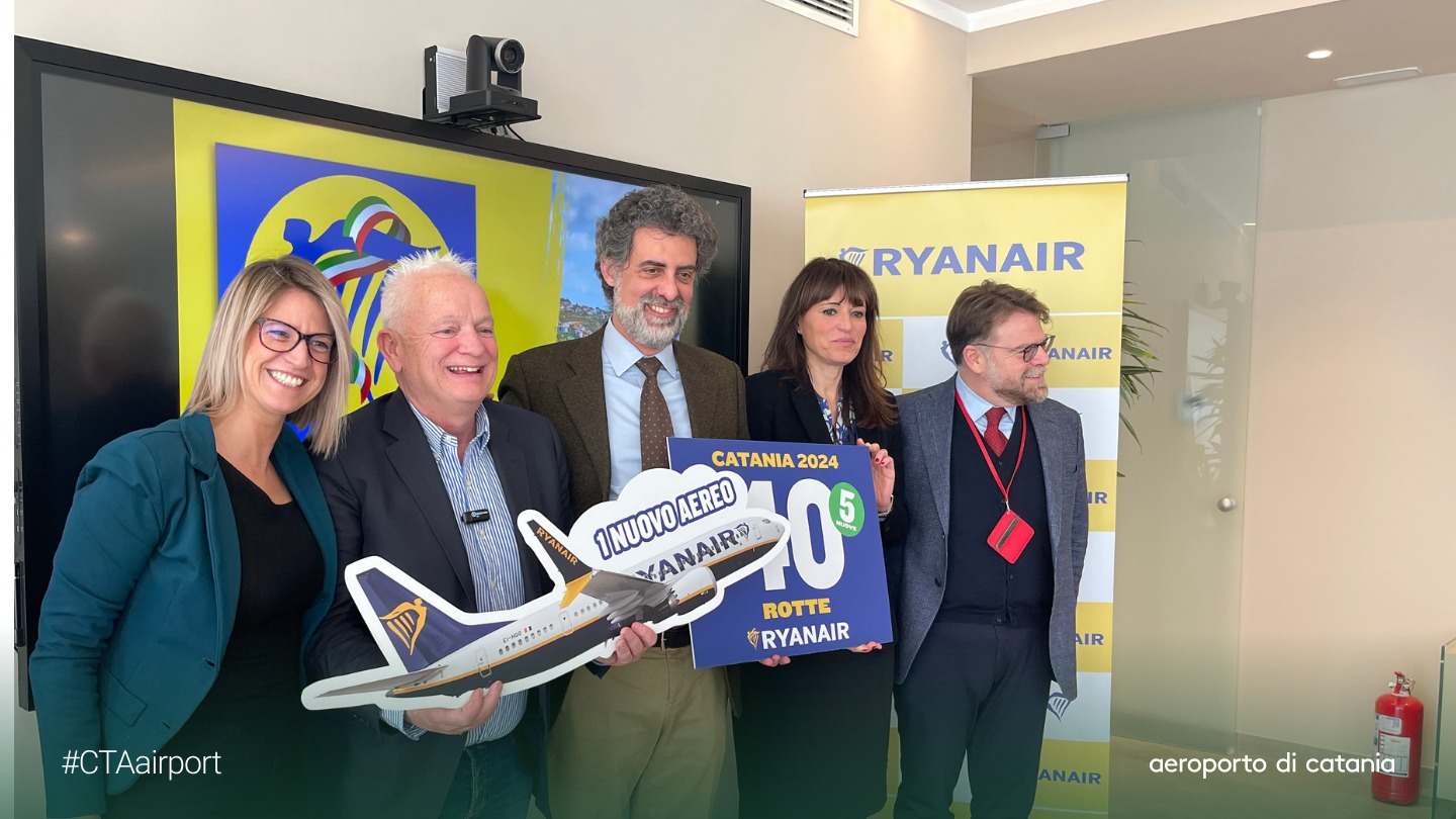 Aeroporto di Catania, presentate le nuove rotte europee di Ryanair: ecco quali sono