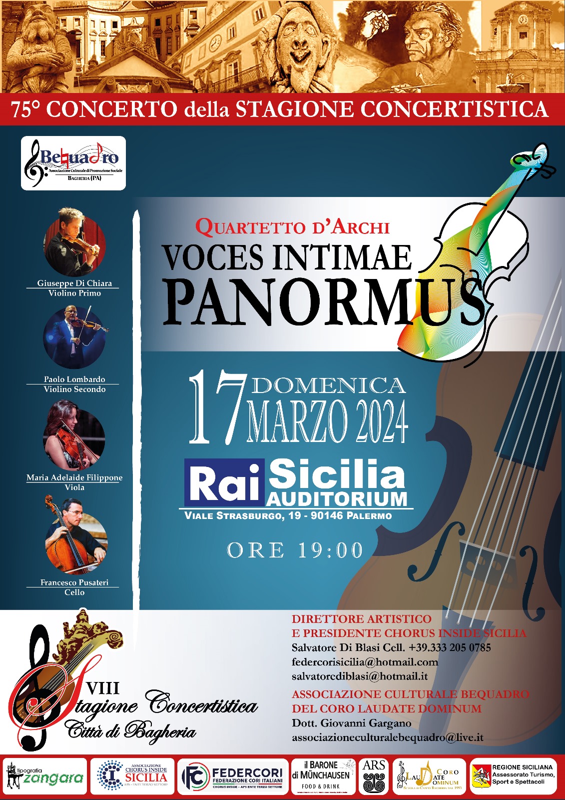 Palermo, il 17 marzo l’evento dell’Associzione Beqaudro all’Auditorium RAI Sicilia