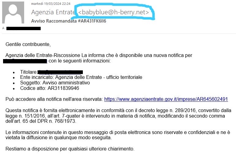 Agenzia delle Entrate, prosegue campagna di phishing: false notifiche amministrative