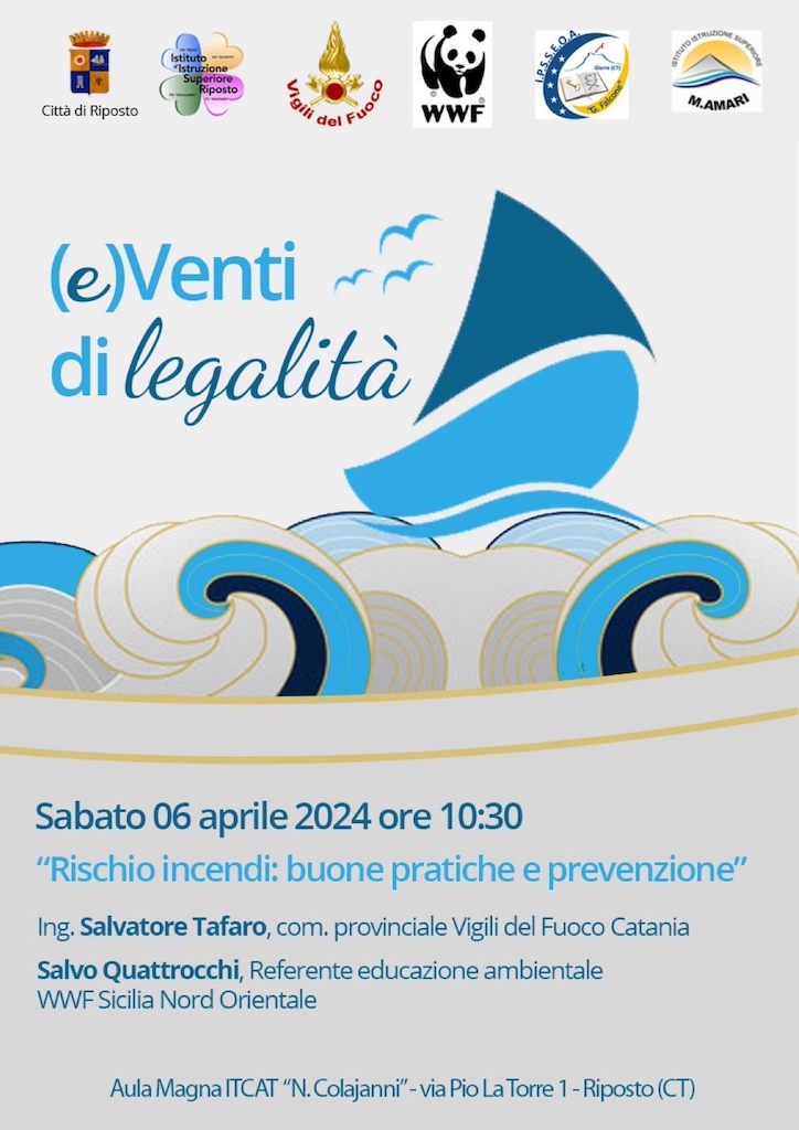 Riposto, il 6 aprile nuovo appuntamento con (e)Venti di legalità tra rischio incendi e prevenzione