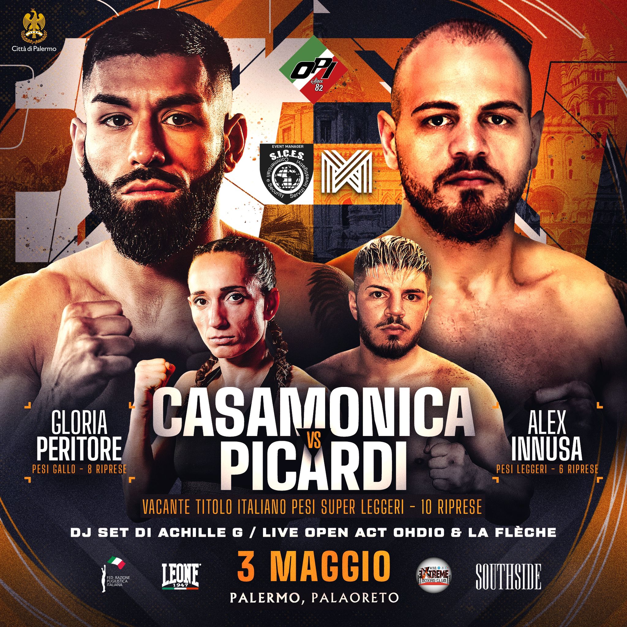 La grande boxe professionistica torna in Sicilia, a Palermo la Opi Fight Night