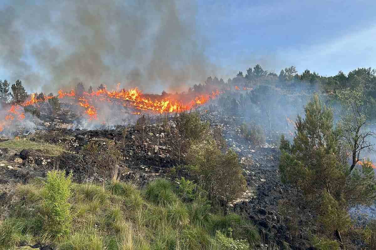 Incendio a Monterosso Almo, foto della Protezione civile