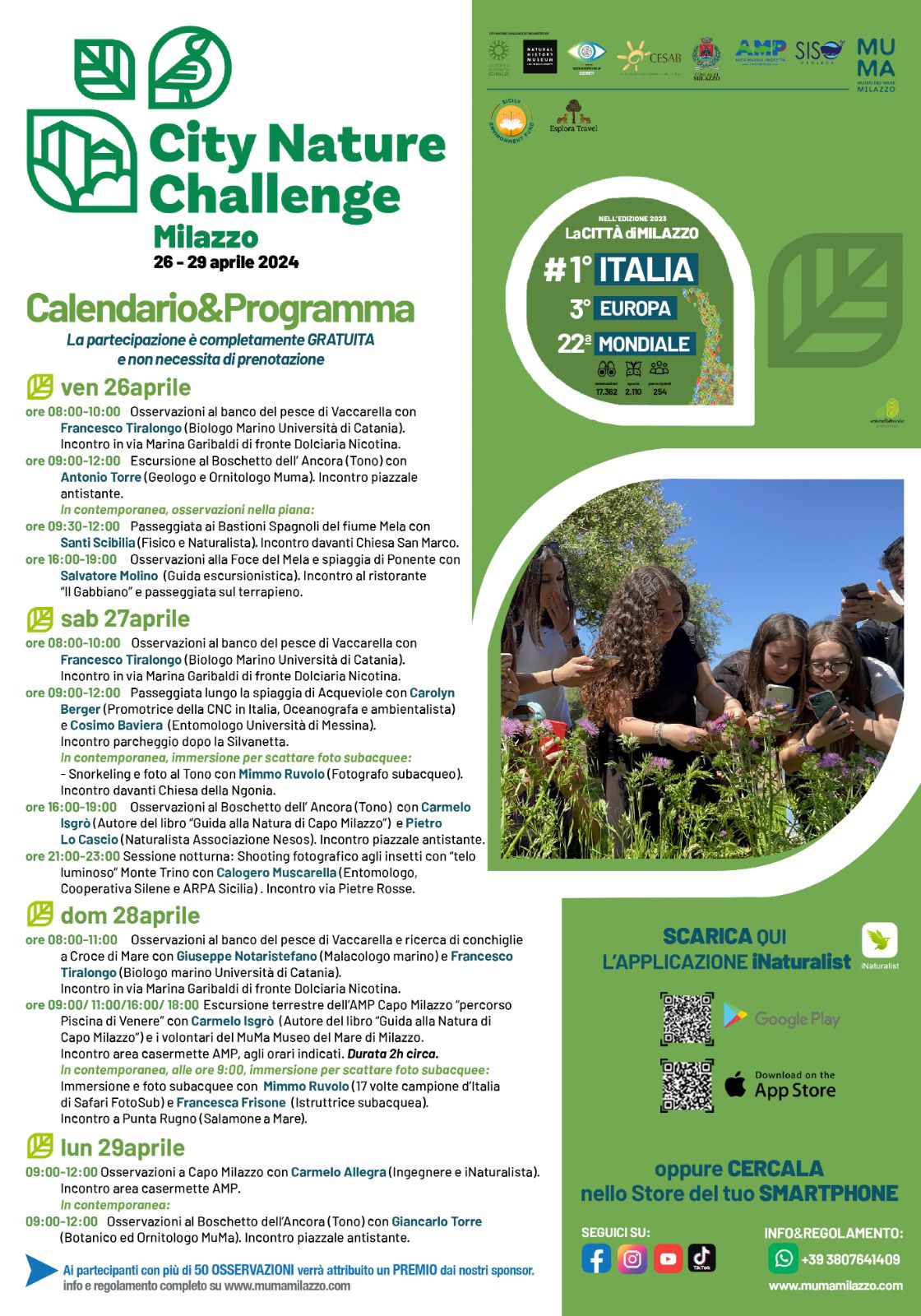 Milazzo, dal 26 al 29 aprile torna la “City Nature Challenge” all’insegna della biodiversità
