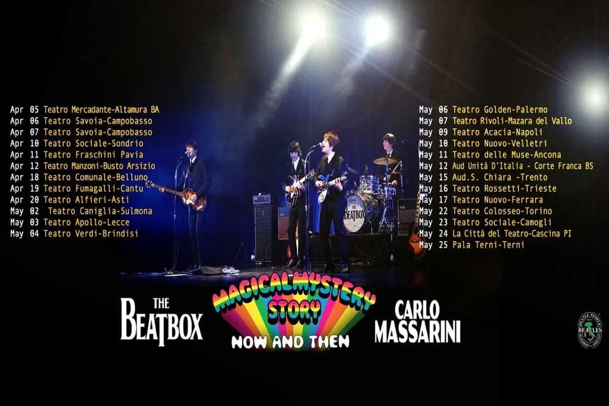 The Beatbox & Carlo Massarini al Teatro Rivoli di Mazara con Magical Mystery Story “Now and Then”