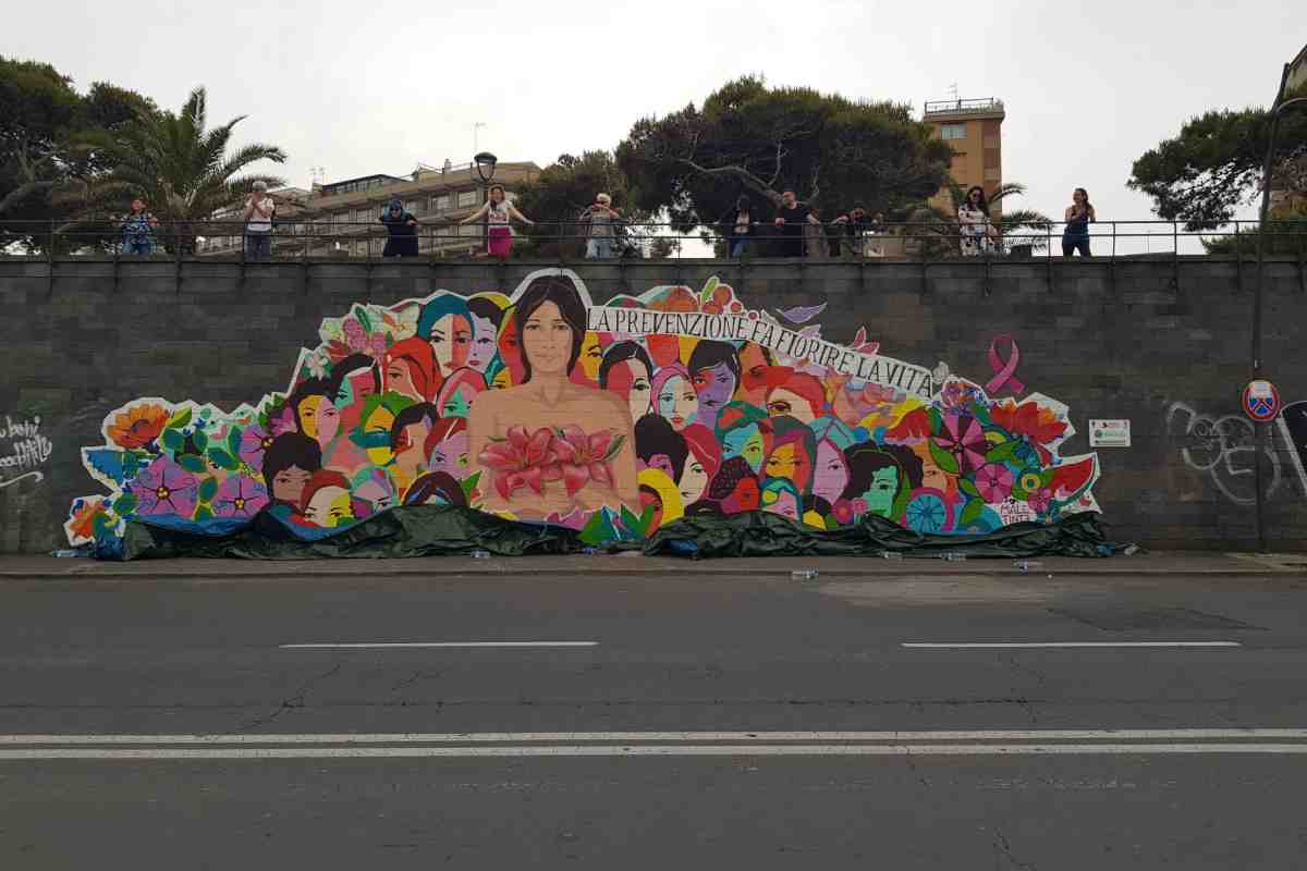 FOTO e VIDEO | Fondazione Marilù Tregua e Andos, svelato il “Murales della prevenzione” a Catania: “Un dono meraviglioso”