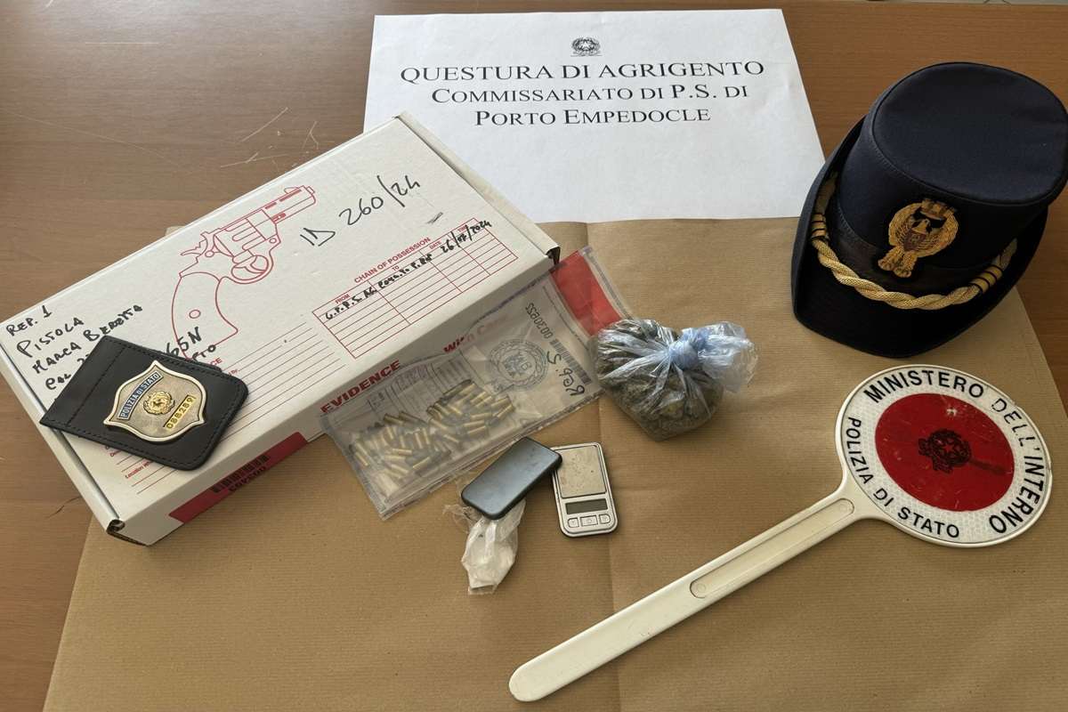 Porto Empedocle, dalle indagini per una lite scovano droga e pistola