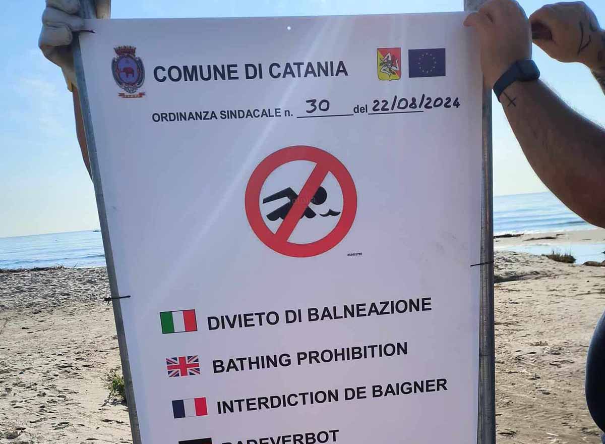 Plaia di Catania, revocato in parte divieto di balneazione