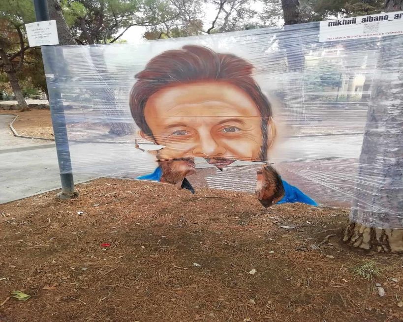 FOTO | Shock al Parco Falcone: dipinto dedicato a Totò Schillaci vandalizzato