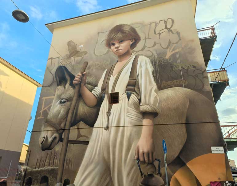 Serradifalco, un murale ai “Carusi” che lavoravano in miniera