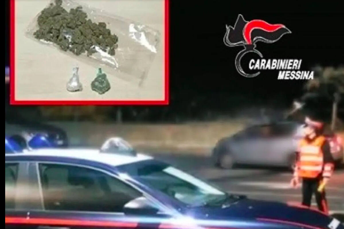 Messina, marijuana e cocaina sotto il sedile dell’auto: 56enne in manette