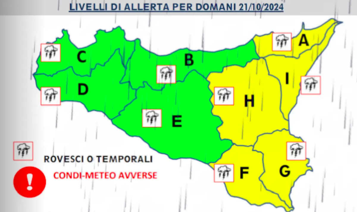 Emergenza maltempo in Sicilia, allerta gialla e inizio settimana ancora instabile