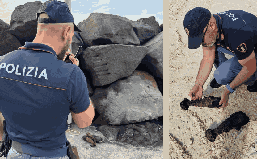 FOTO | Incredibile a San Giovanni Li Cuti: trovate due bombe da mortaio sul molo