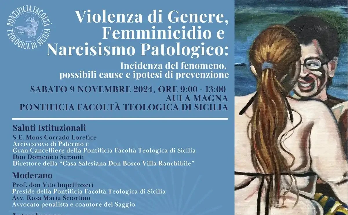 “Violenza di Genere, Femminicidio e Narcisismo Patologico”: incontro alla Pontificia Facoltà Teologica di Sicilia
