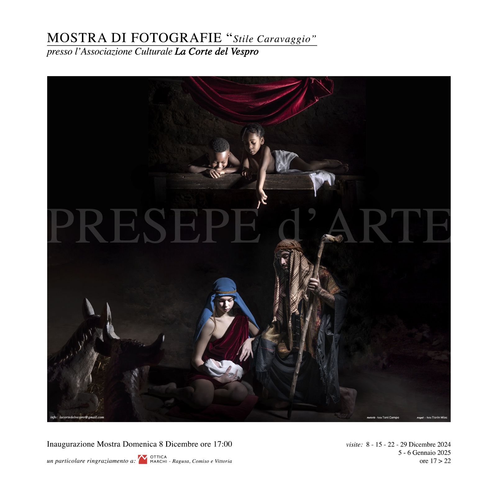 Presepe d’arte multietnico a “La Corte del Vespro”. Le gigantografie dopo un workshop di Toni Campo su “La luce di caravaggio” Presepe d’arte multietnico a “La Corte del Vespro”. Le gigantografie dopo un workshop di Toni Campo su “La luce di caravaggio”