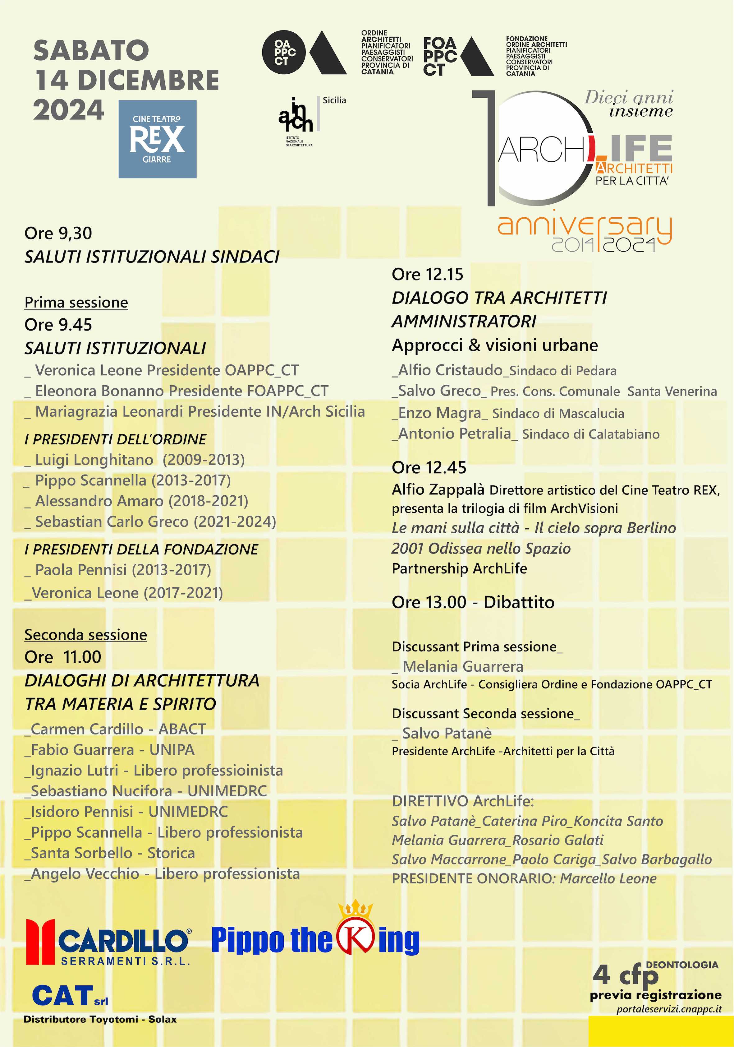 Giarre, il 14 dicembre al Cine Teatro Rex va in scena ‘Anniversary 2014/2024’, seminario su architettura e città promosso da ArchLife