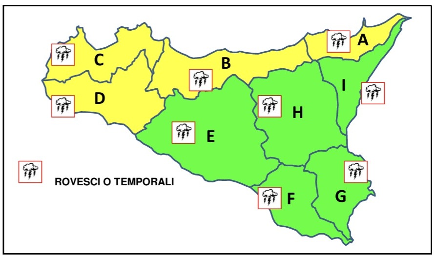 Piogge in Sicilia, allerta gialla sul versante tirrenico: il meteo delle prossime ore