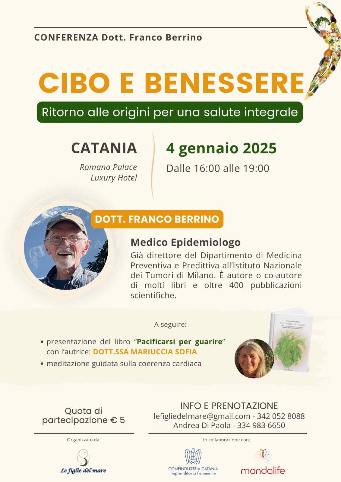 Galleria foto 'Cibo e Benessere, la conferenza del dottor Franco Berrino si terrà il 4 gennaio 2025 a Catania' - foto 1