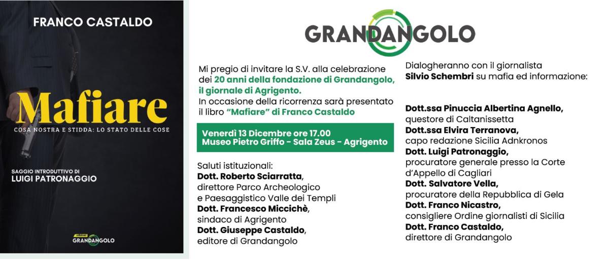 Grandangolo, il giornale di Agrigento compie vent’anni: l’evento