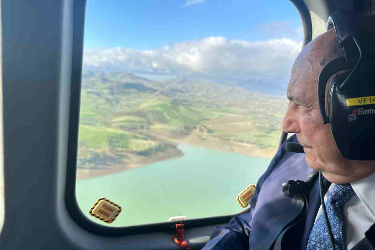 Emergenza idrica, Schifani sorvola gli invasi: “Cresce il livello dell’Ancipa, nostra strategia corretta”