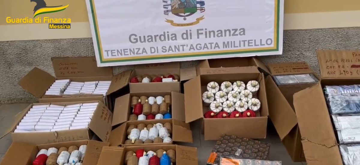 VIDEO | Messina, sequestrati oltre 420 kg di fuochi d’artificio: un arresto
