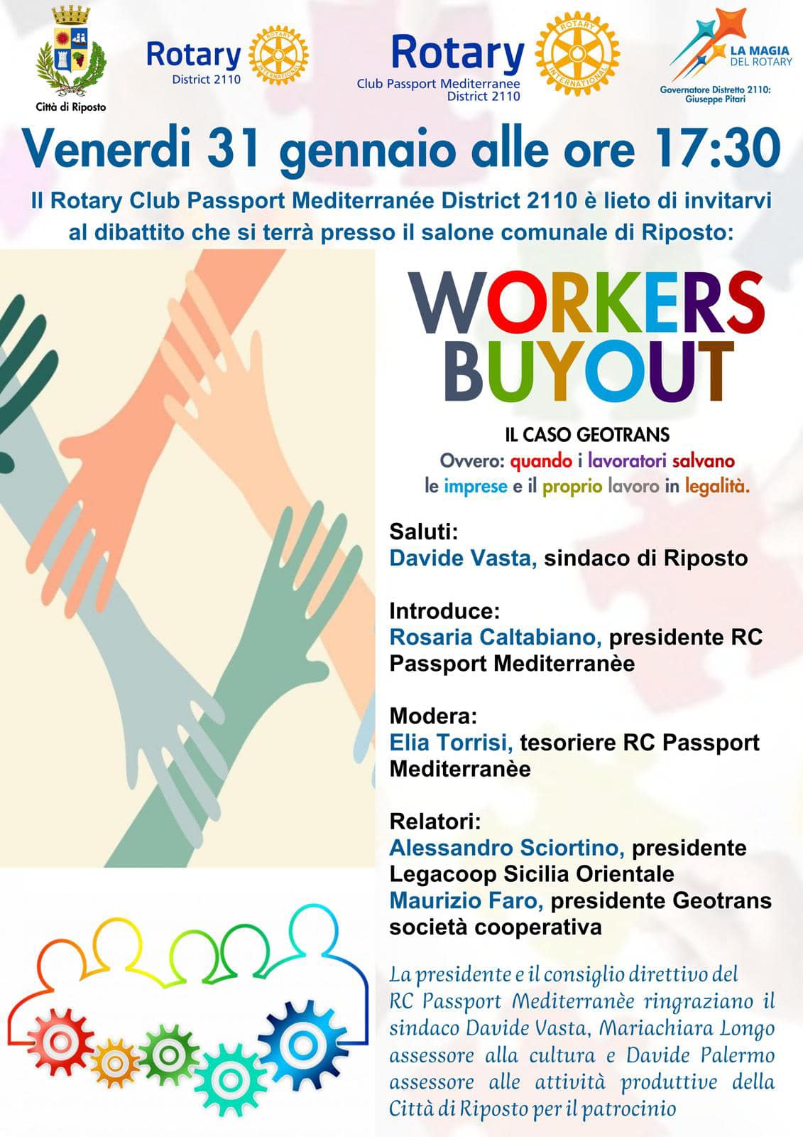 Riposto, il 31 gennaio il caso Geotrans e i ‘workers buyout’ al centro di un incontro del Rotary Club