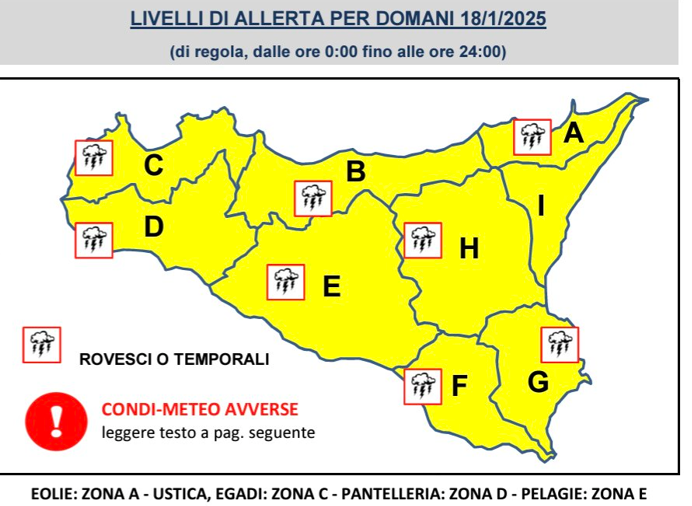 Meteo, le previsioni per domani: l’annuncio della Protezione Civile