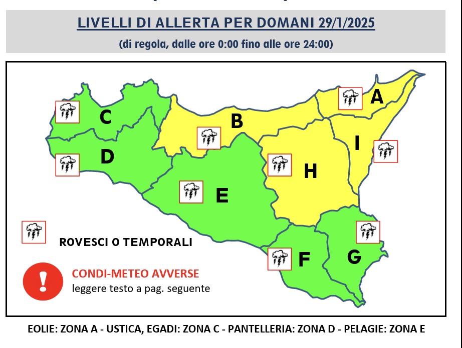 Meteo, torna la pioggia in Sicilia? Ecco le previsioni per il 29 gennaio: c’è l’allerta