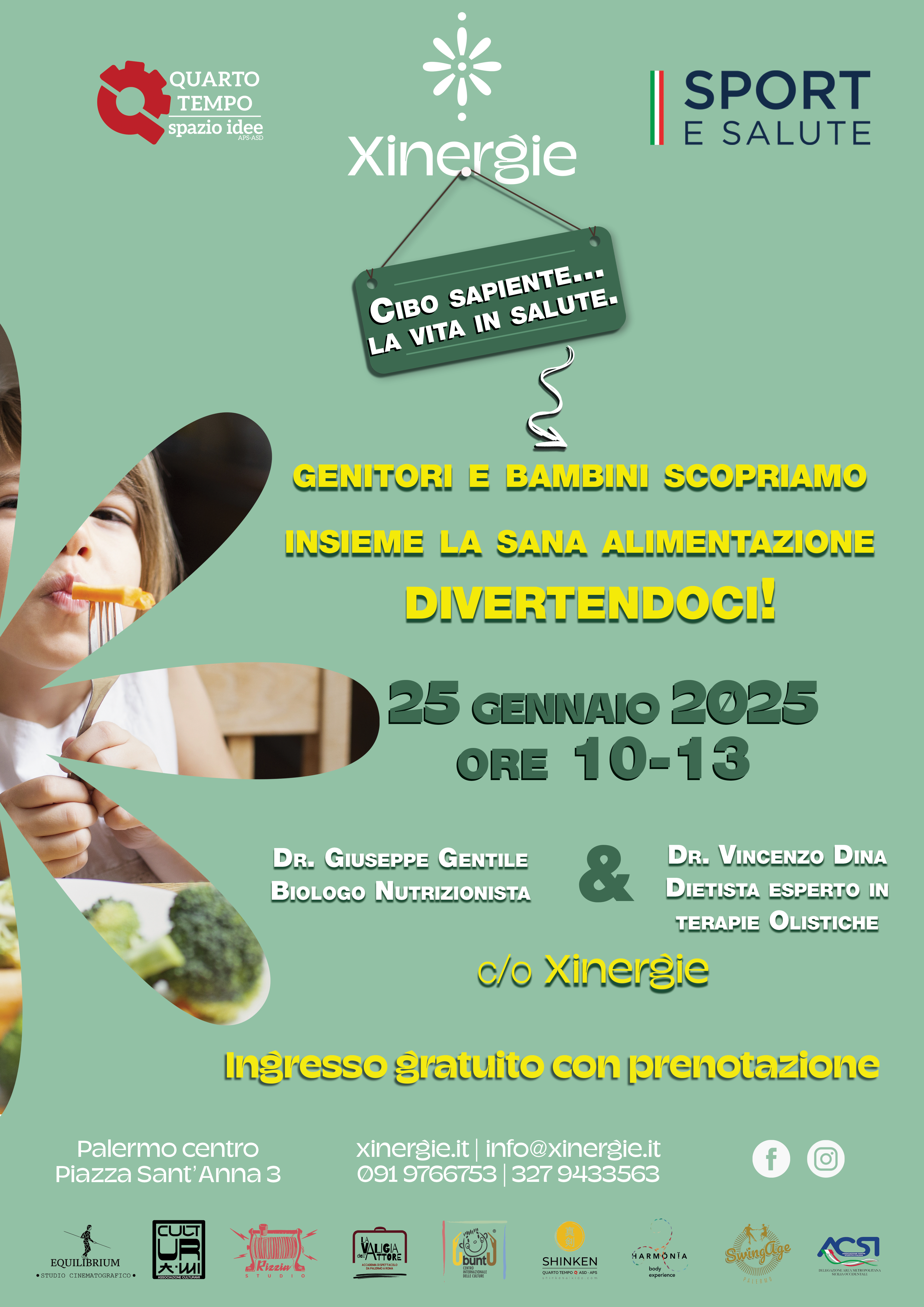 A Xinergie “Cibo sapiente” incontro gratuito per grandi e piccini