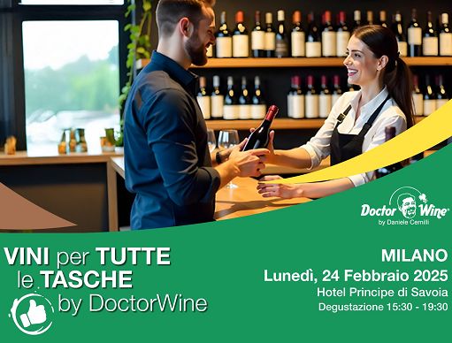 Vino, il 24 febbraio DoctorWine a Milano con “Vini per tutte le tasche”