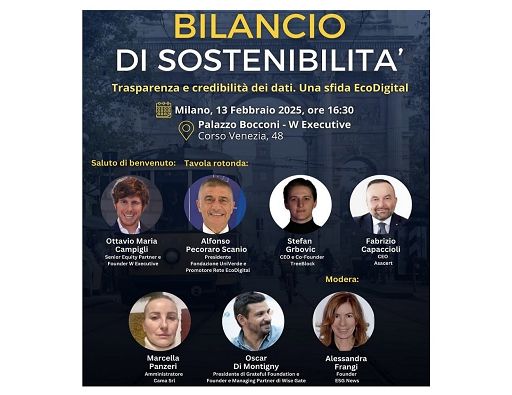 A Milano al via evento su trasparenza del bilancio di sostenibilità